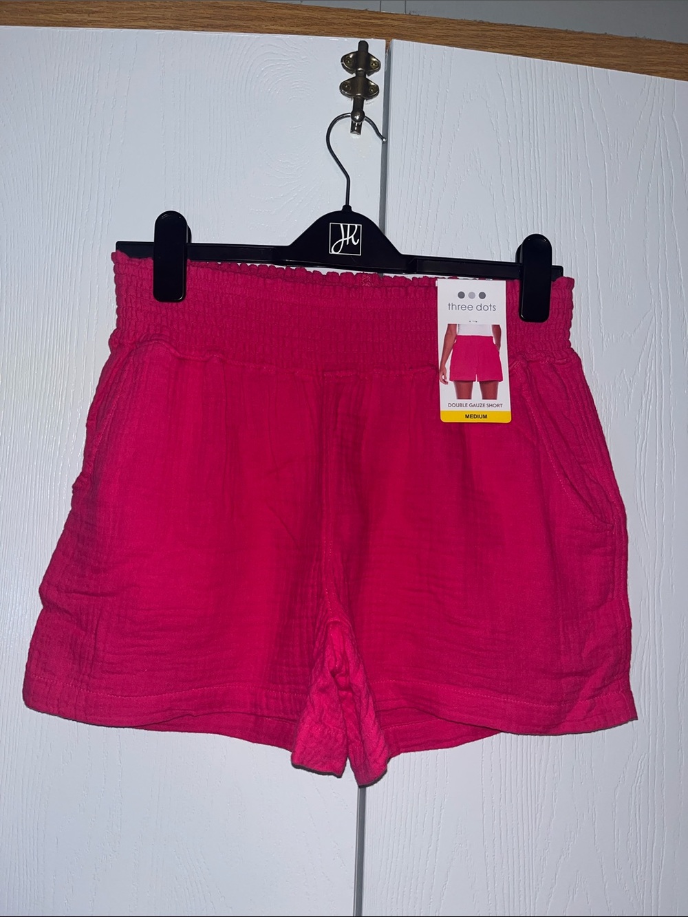 Three Dots Double Gauze Fuchsia Shorts